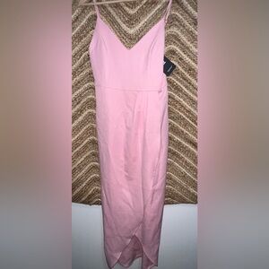 Aigeman Women's Pink V Neck Backless Maxi Cocktail Party Dress,Size XS,NWT